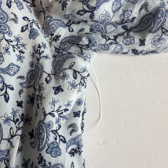 Old‎ Navy Dress Womens S Blue Ditsy Floral L/S Tie Neck Smocked Boho Romantic - Picture 10 of 15